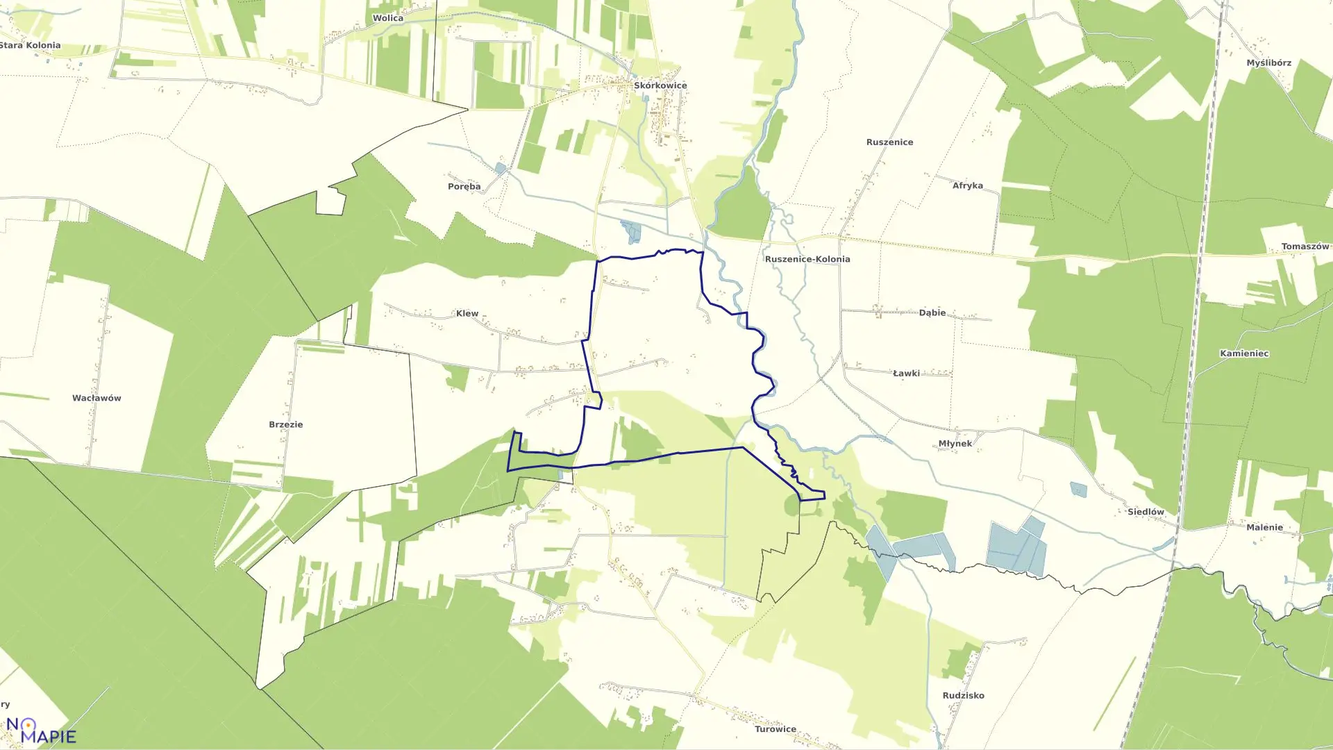 Mapa obrębu KOLONIA KLEW gmina Żarnów